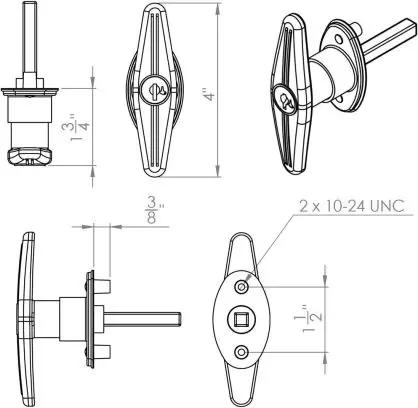 T-Handle Lock- Rear door - Keyed K127- T311