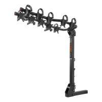 Black bike rack with multiple bike holders.