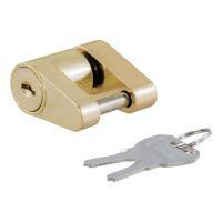 Brass padlock with two silver keys.