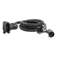 Black coiled cable with connectors and exposed wires.