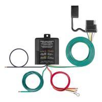 Trailer wiring harness kit with converter and wires.