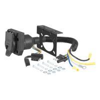 Trailer wiring harness kit with mounting bracket and hardware.