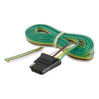 Coiled green, yellow, brown, and white wires with black connector.