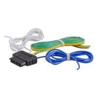 Wiring harness with black connector and colored cables.