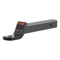 Black CURT hitch with orange logo.