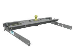 BW hitch with gold ball and grey frame.