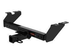 Black CURT hitch receiver with orange logo.