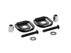 Black metal hardware kit with screws and washers.