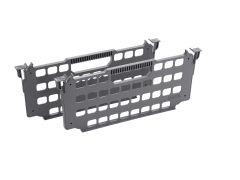 Two gray plastic panels with rectangular cutouts.