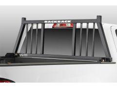 Black BackRack truck headache rack on a white pickup truck.
