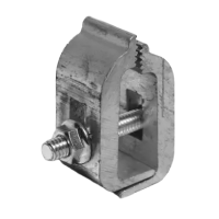 Metal clamp with screw adjustment.
