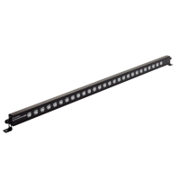 A black rectangular LED light bar with multiple circular lights along its front edge, designed for mounting.