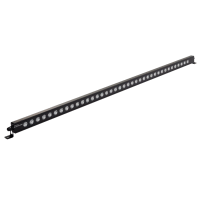 A black light bar with evenly spaced reflective elements, positioned horizontally on a white background.