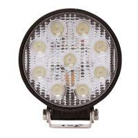 Circular LED light fixture with nine bulbs arranged in a grid, featuring a black rim and a metallic mounting bracket.