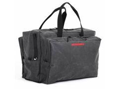 A black rectangular bag with red "GO RHINO" logo, featuring two handles and two side pockets.