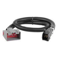 Coiled black cable with red and gray connector.