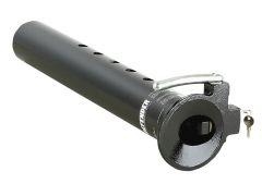 Black defender locking Gooseneck coupler with handle and keyhole.